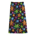 Fantastic Star Pattern Print Cotton Front Slit Maxi Skirt