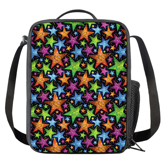 Fantastic Star Pattern Print Crossbody Lunch Bag