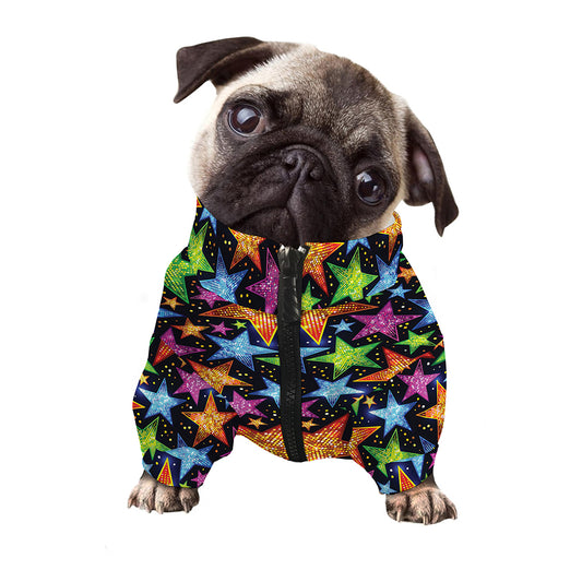 Fantastic Star Pattern Print Dog Zip Up Jacket