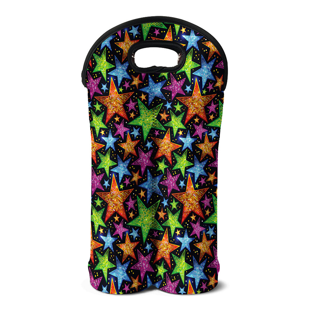 Fantastic Star Pattern Print Double Neoprene Wine Tote