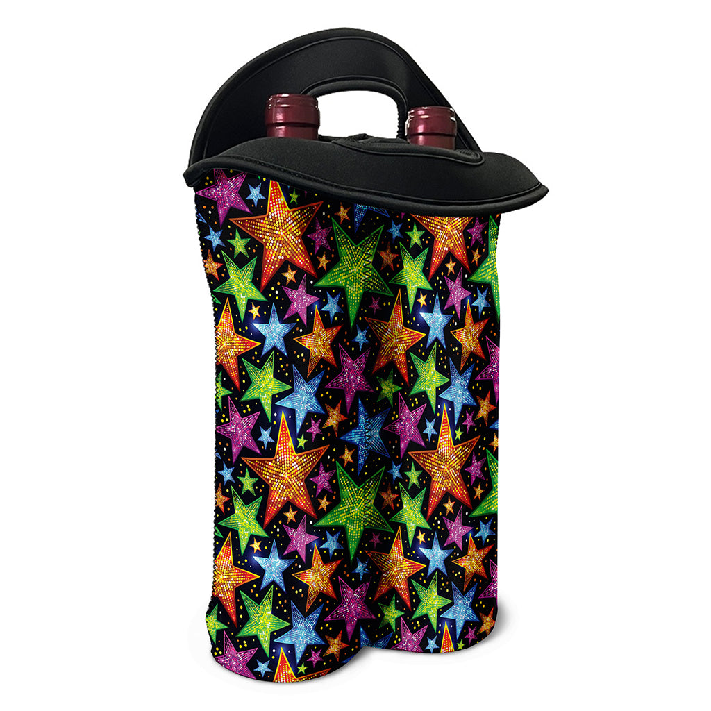 Fantastic Star Pattern Print Double Neoprene Wine Tote