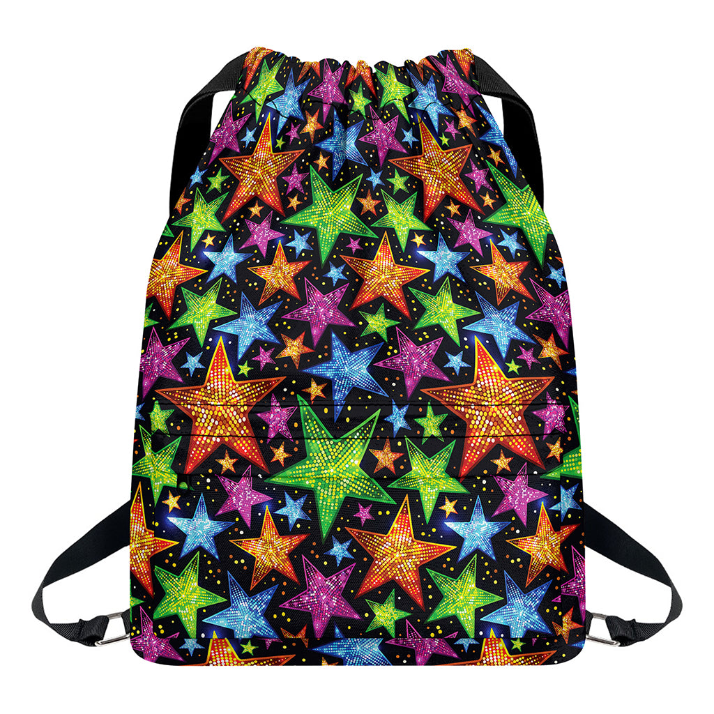 Fantastic Star Pattern Print Drawstring Backpack