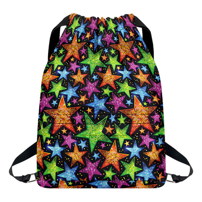 Fantastic Star Pattern Print Drawstring Backpack