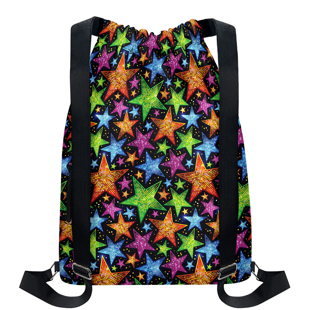 Fantastic Star Pattern Print Drawstring Backpack