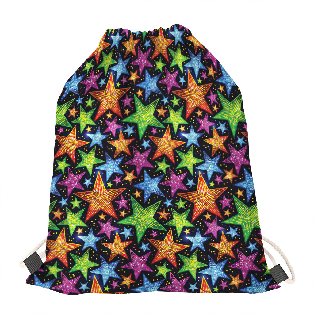 Fantastic Star Pattern Print Drawstring Bag