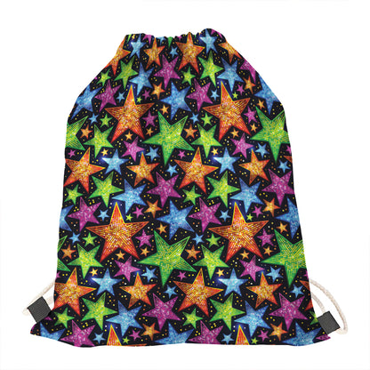 Fantastic Star Pattern Print Drawstring Bag