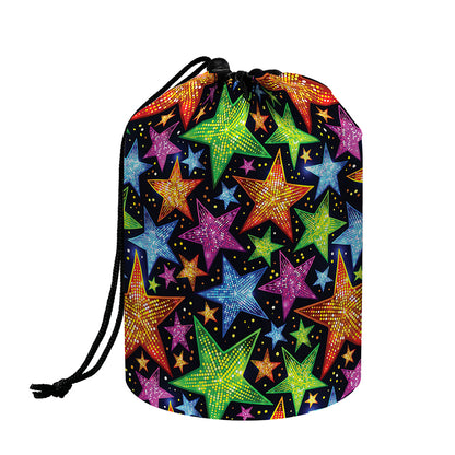 Fantastic Star Pattern Print Drawstring Makeup Bag