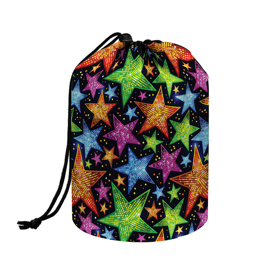Fantastic Star Pattern Print Drawstring Makeup Bag