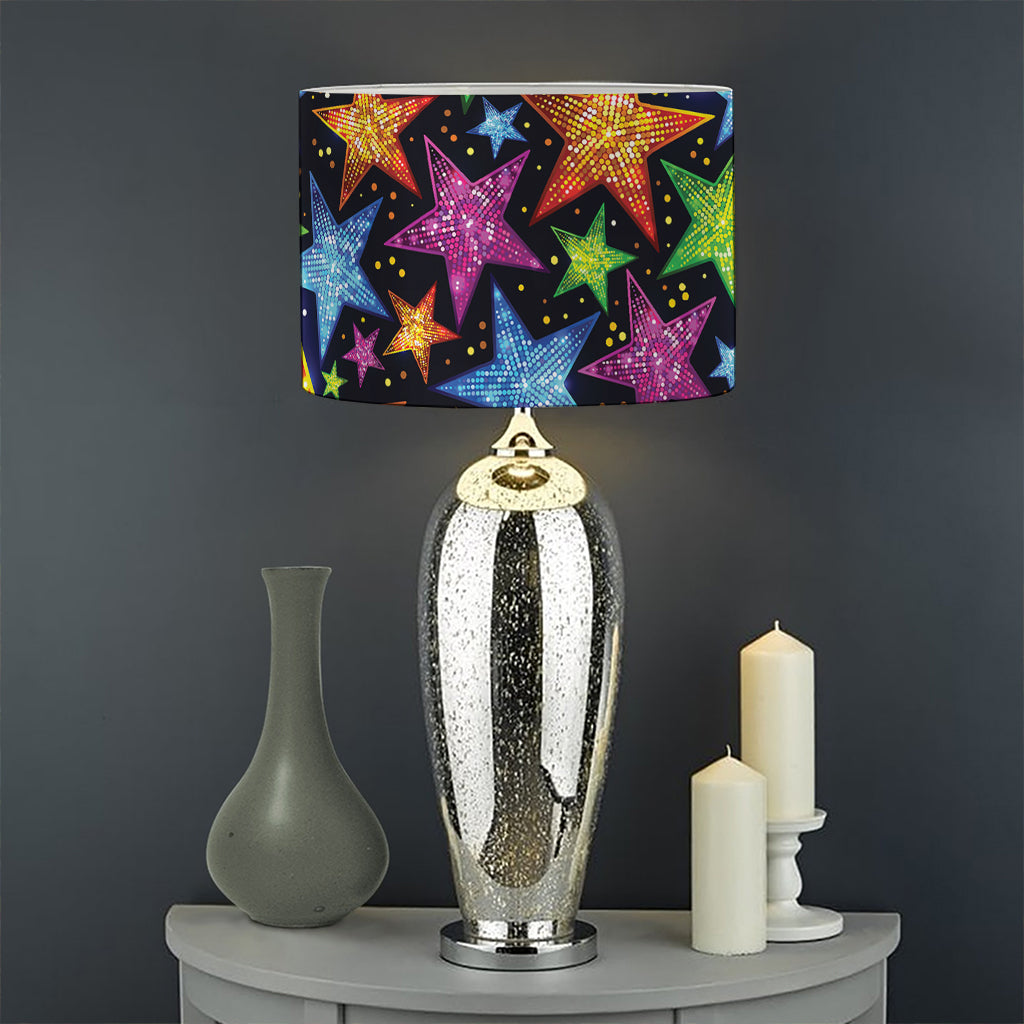 Fantastic Star Pattern Print Drum Lamp Shade