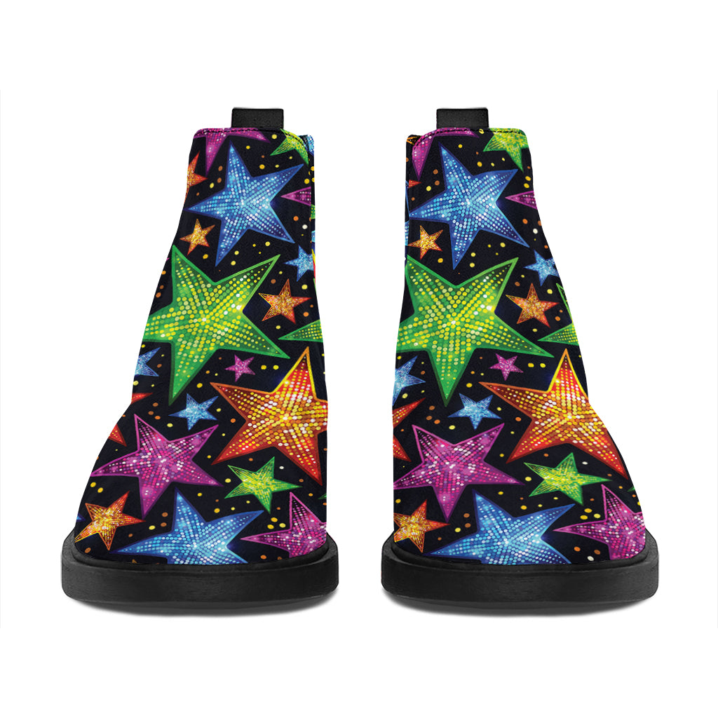 Fantastic Star Pattern Print Flat Ankle Boots