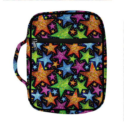 Fantastic Star Pattern Print Front Pocket Bible Bag