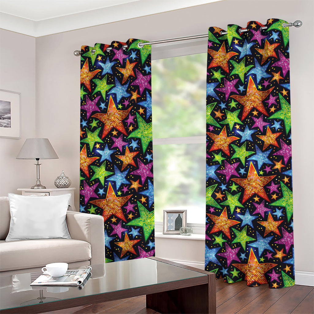 Fantastic Star Pattern Print Grommet Curtains