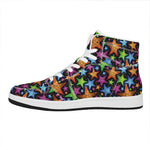 Fantastic Star Pattern Print High Top Leather Sneakers