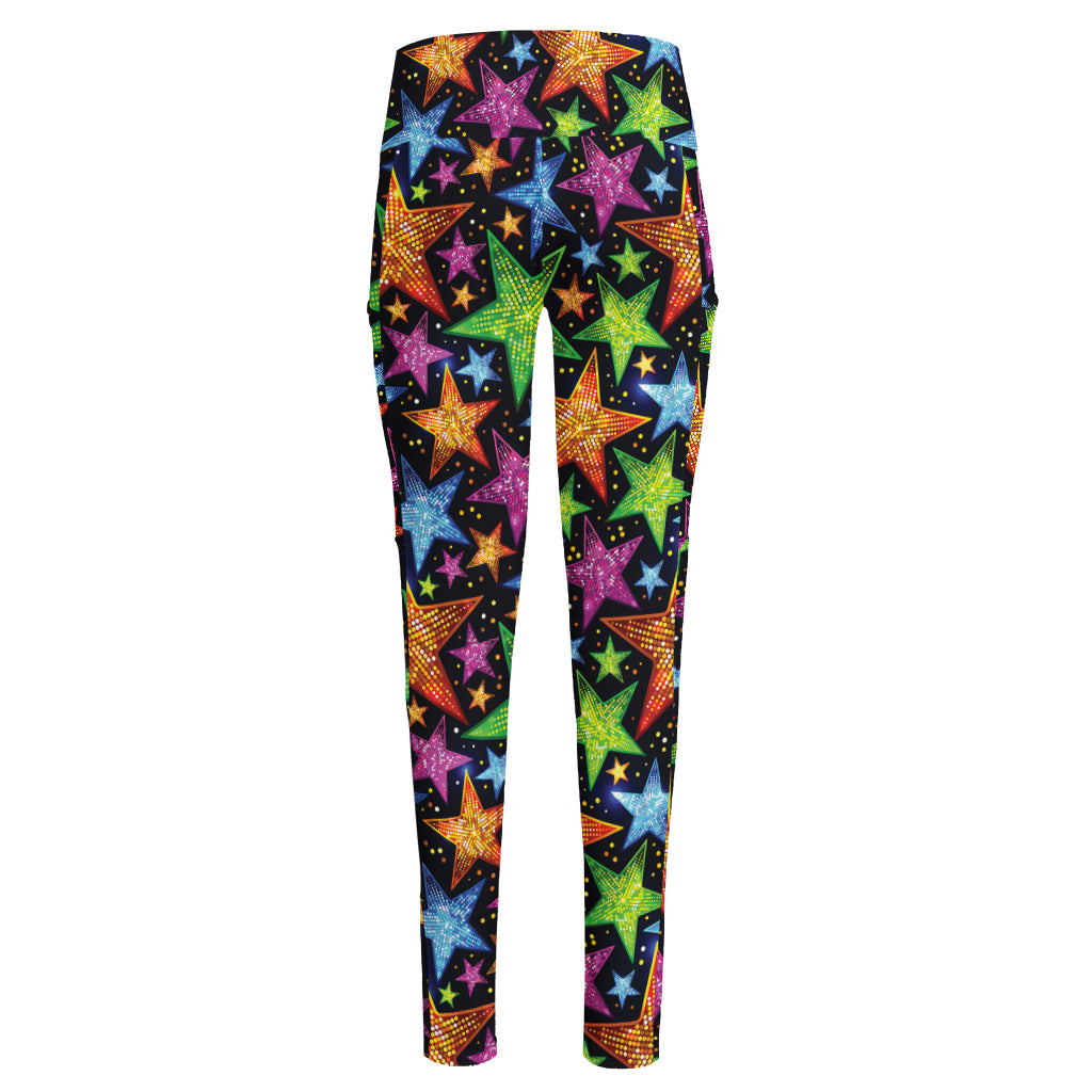 Fantastic Star Pattern Print High-Waisted Pocket Leggings