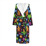 Fantastic Star Pattern Print Hooded Bathrobe
