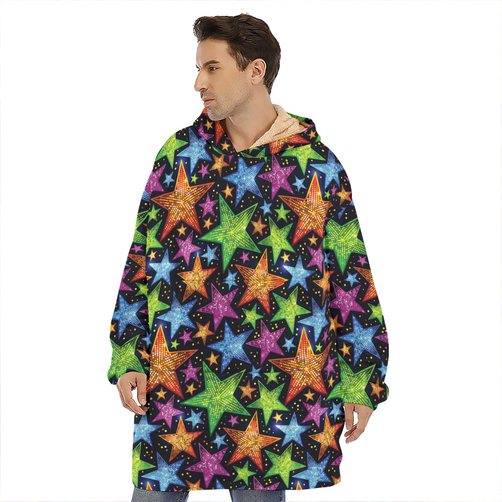 Fantastic Star Pattern Print Hoodie Blanket