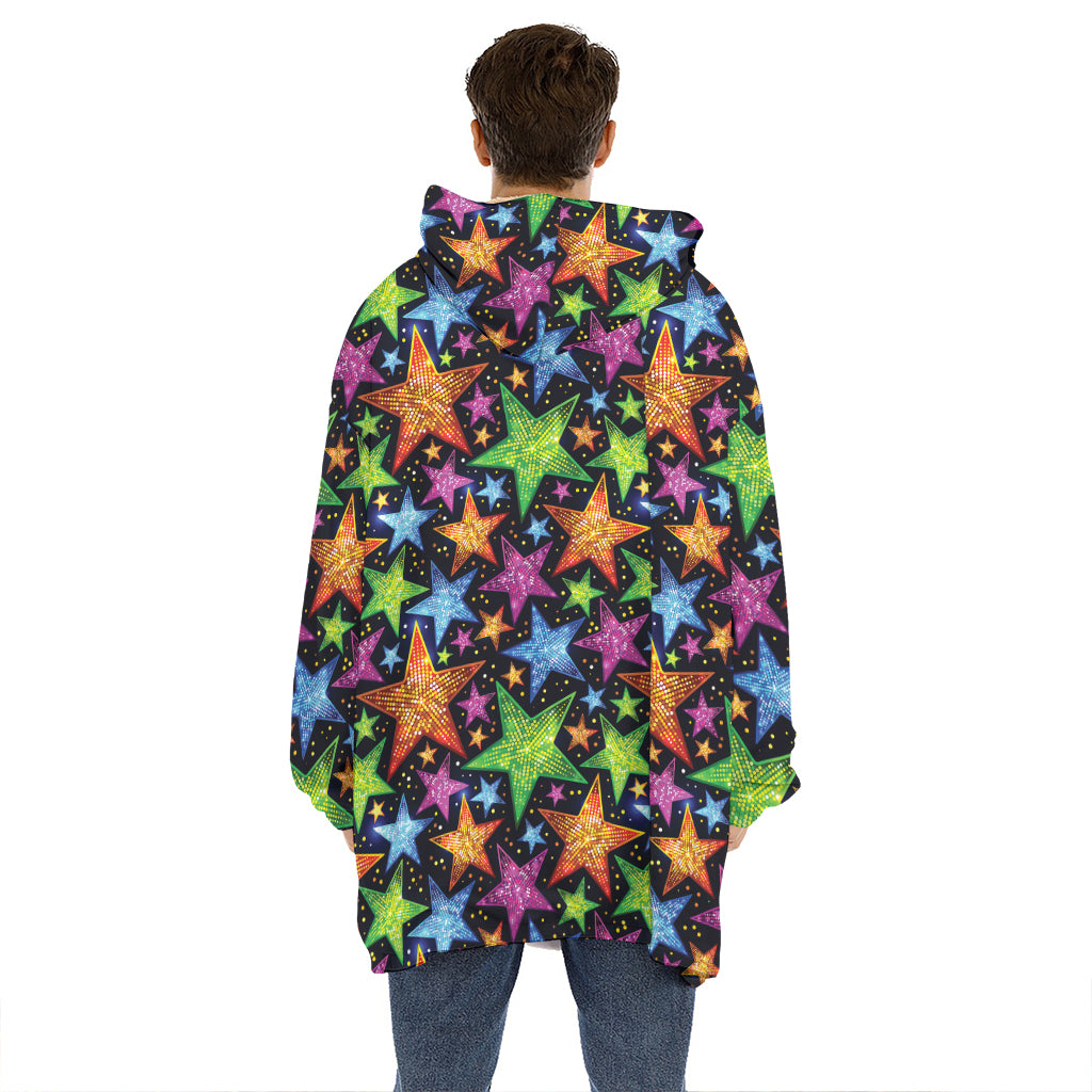 Fantastic Star Pattern Print Hoodie Blanket