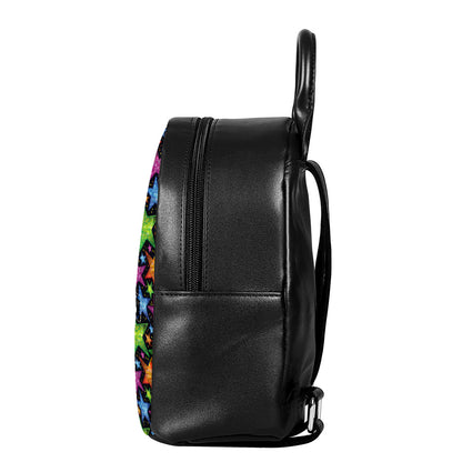 Fantastic Star Pattern Print Leather Backpack