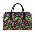 Fantastic Star Pattern Print Leather Duffel Bag