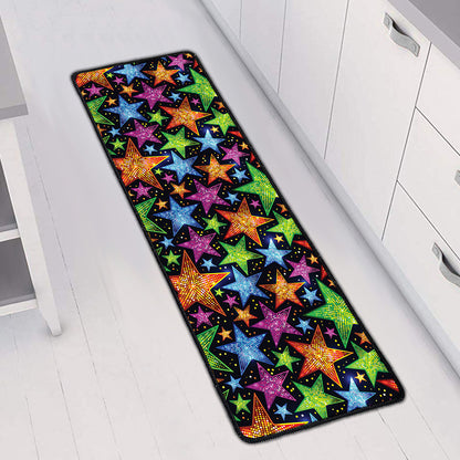 Fantastic Star Pattern Print Long Kitchen Mat