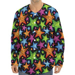 Fantastic Star Pattern Print Long Sleeve Baseball Jersey