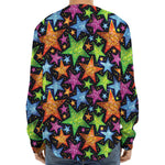 Fantastic Star Pattern Print Long Sleeve Baseball Jersey