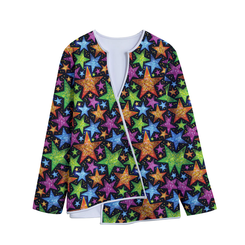 Fantastic Star Pattern Print Long Sleeve Short Coat