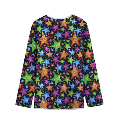 Fantastic Star Pattern Print Long Sleeve Short Coat