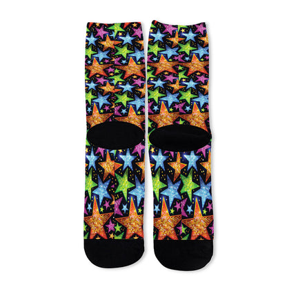 Fantastic Star Pattern Print Long Socks