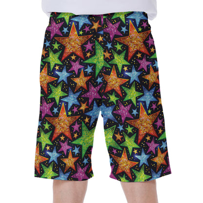 Fantastic Star Pattern Print Men's Beach Shorts
