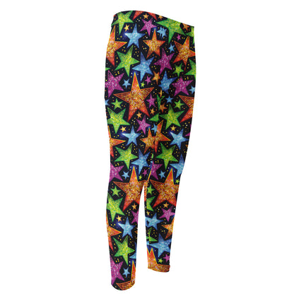Fantastic Star Pattern Print Men's Compression Pants