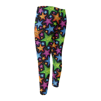 Fantastic Star Pattern Print Men's Compression Pants