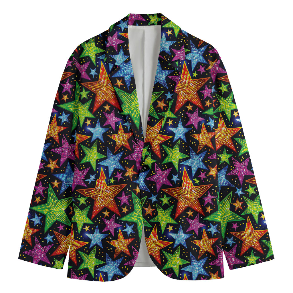Fantastic Star Pattern Print Men's Cotton Blazer