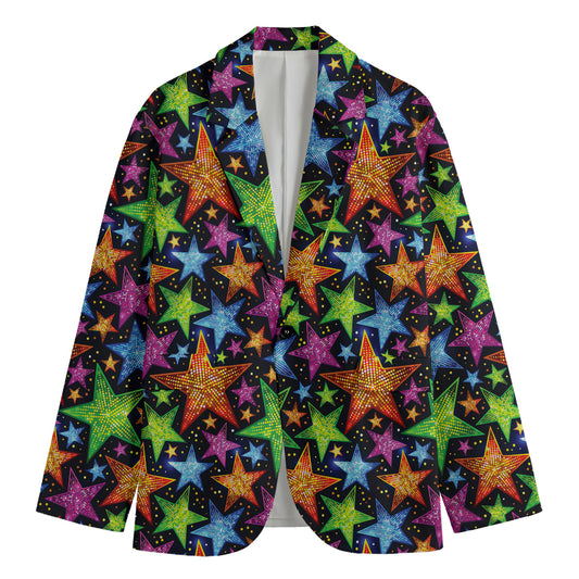 Fantastic Star Pattern Print Men's Cotton Blazer