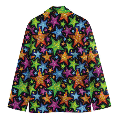 Fantastic Star Pattern Print Men's Cotton Blazer
