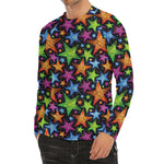 Fantastic Star Pattern Print Men's Long Sleeve Rash Guard