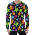Fantastic Star Pattern Print Men's Long Sleeve T-Shirt
