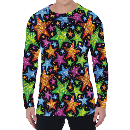 Fantastic Star Pattern Print Men's Long Sleeve T-Shirt