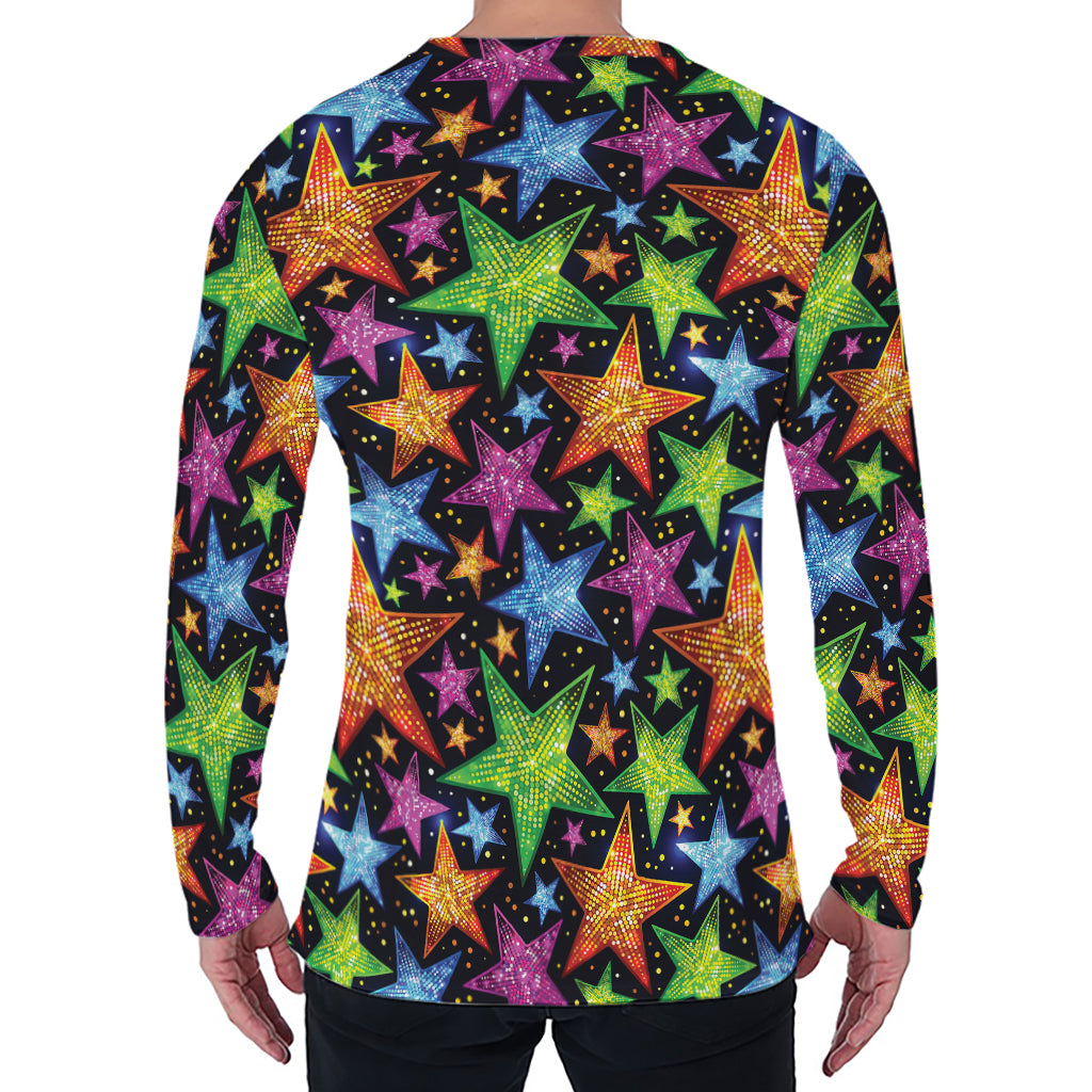 Fantastic Star Pattern Print Men's Long Sleeve T-Shirt