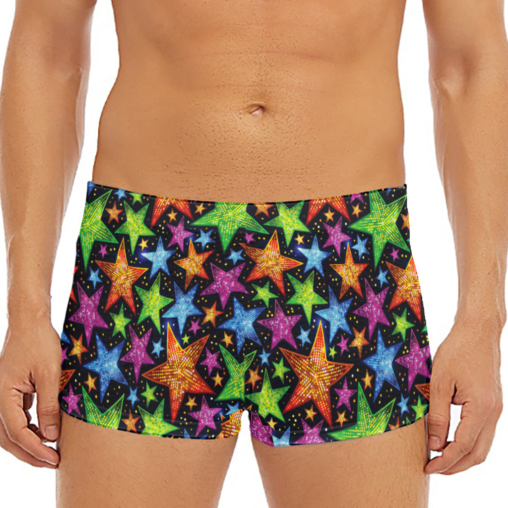 Fantastic Star Pattern Print Men's Short Boxer Briefs