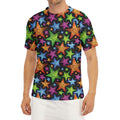 Fantastic Star Pattern Print Men's Short Sleeve Rash Guard