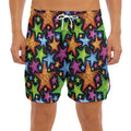 Fantastic Star Pattern Print Men's Split Running Shorts