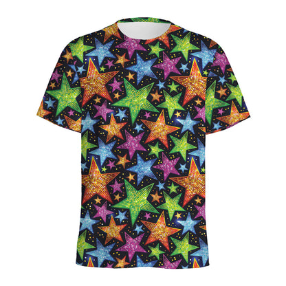Fantastic Star Pattern Print Men's Sports T-Shirt