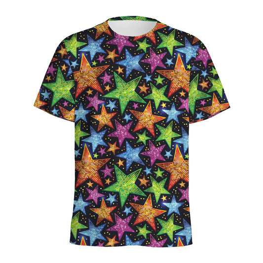 Fantastic Star Pattern Print Men's Sports T-Shirt