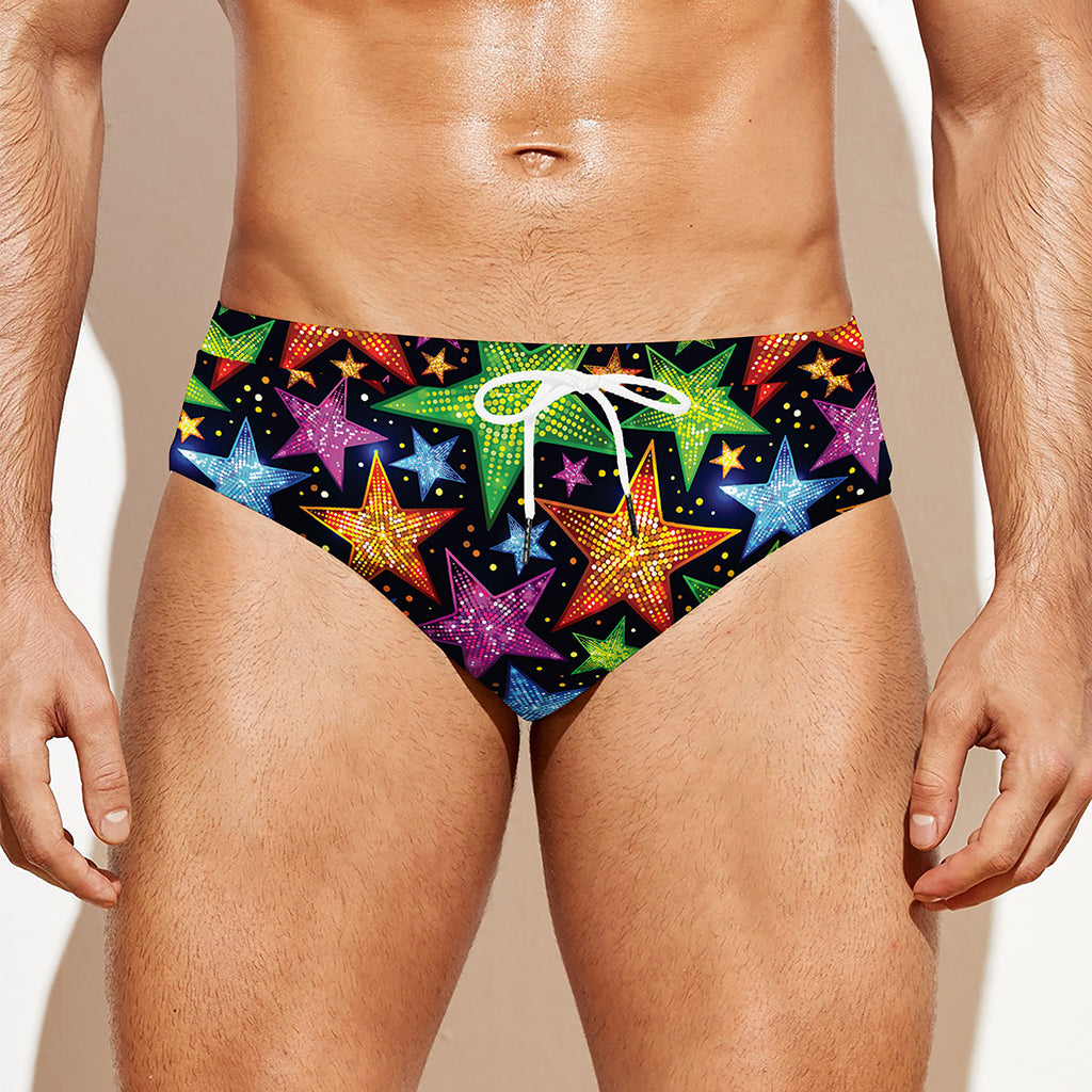 Fantastic Star Pattern Print Men's Swim Briefs