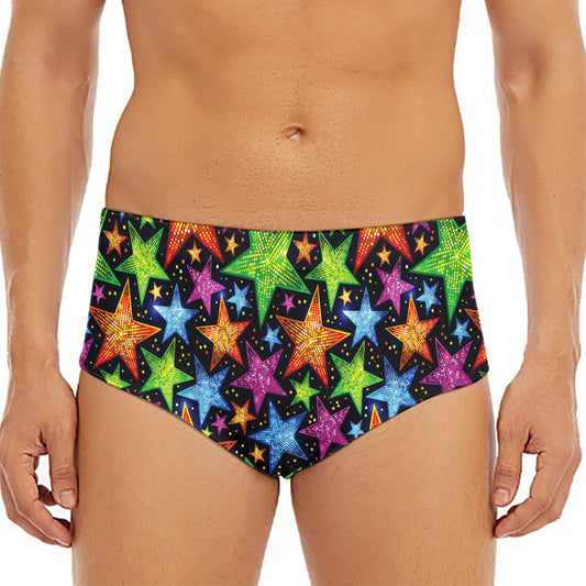 Fantastic Star Pattern Print Men's Triangle Swim Briefs