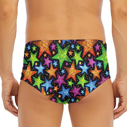 Fantastic Star Pattern Print Men's Triangle Swim Briefs