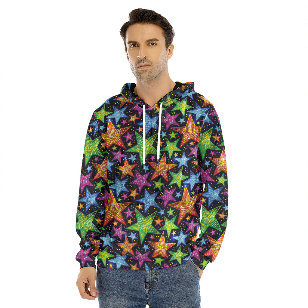 Fantastic Star Pattern Print Men's Velvet Pullover Hoodie