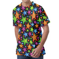 Fantastic Star Pattern Print Men's Velvet T-Shirt