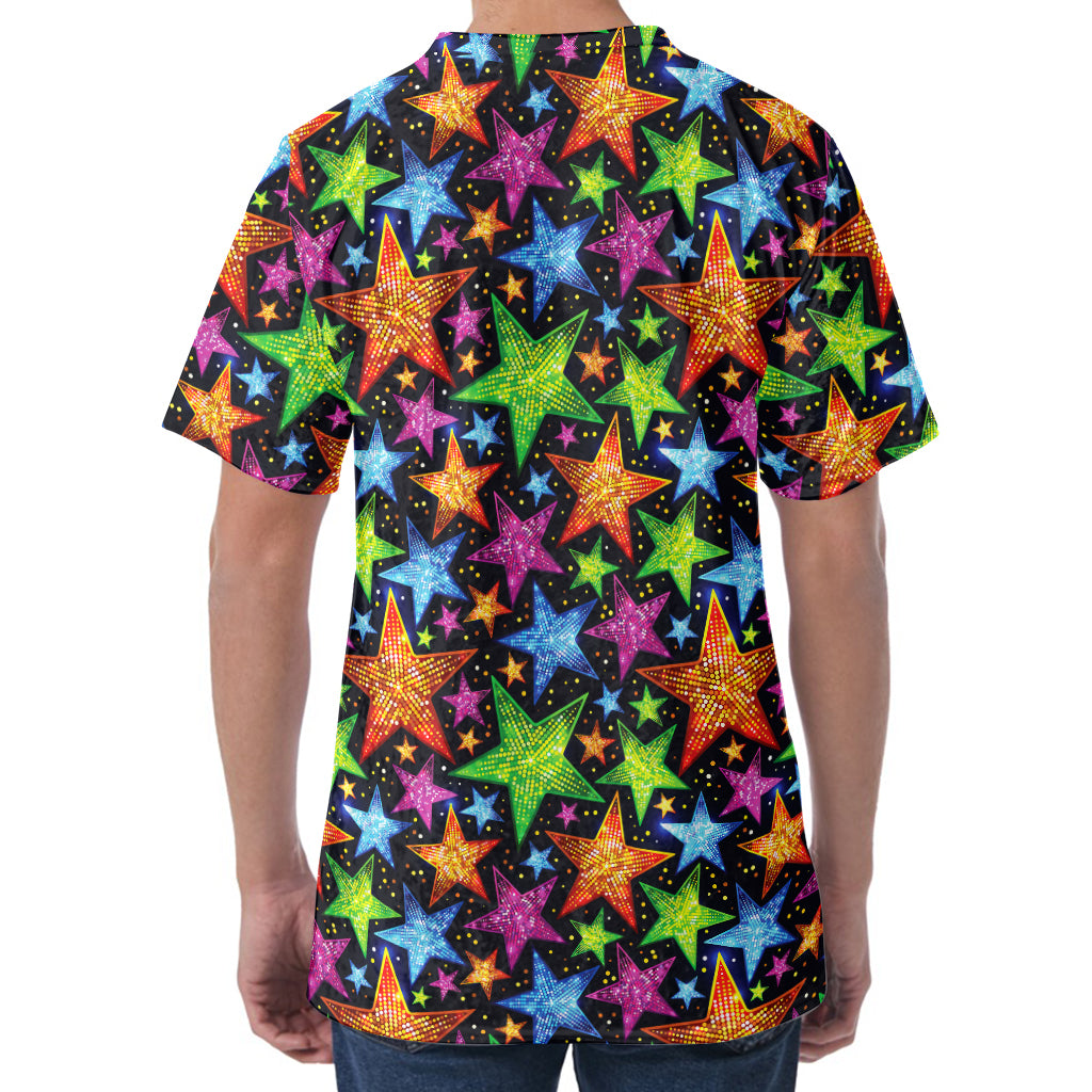 Fantastic Star Pattern Print Men's Velvet T-Shirt